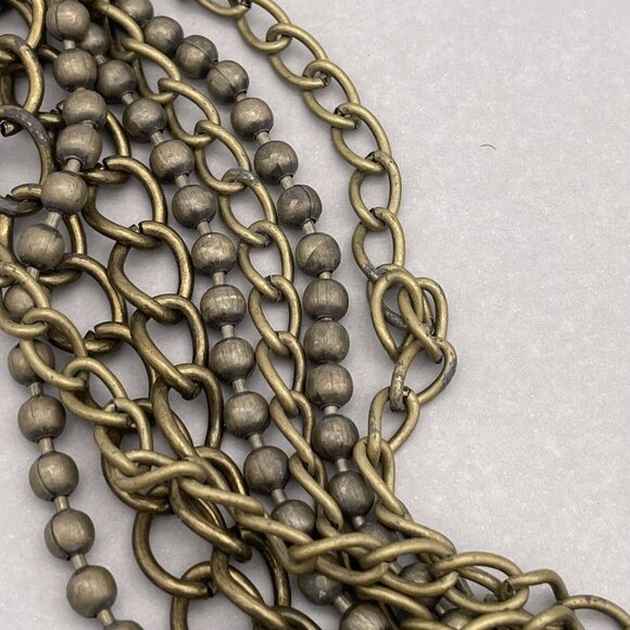 Multi Strand Beaded Curb Link Chain Belt Adjustable Lobster Closure 41 Inches - Picture 5 of 10